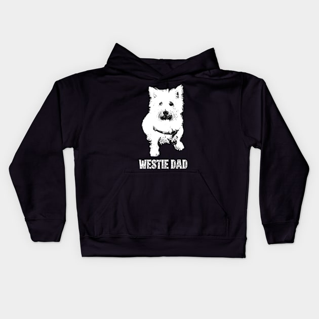 West Highland White Terrier Dad Kids Hoodie by DoggyStyles